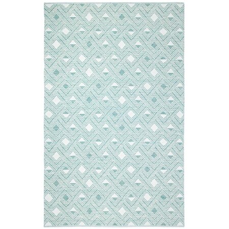 Safavieh 5 x 8 ft. Medium Rectangle Montauk Hand Woven Rug, Aqua and Ivory MTK614H-5